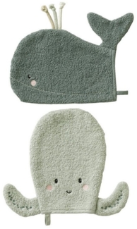 vertbaudet Waschhandschuh 2er-Set Baby Waschhandschuhe OZEAN