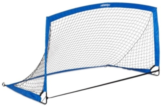Relaxdays Fußballtor mit Tasche, Kunststoff blau, 115 x 195 x 115 cm