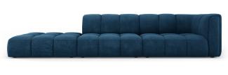 Micadoni Modulares Sofa Serena 4-Sitzer offene Seite Links Strukturierter Stoff Königsblau