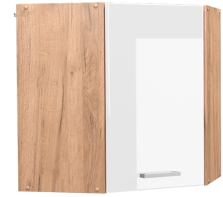 Vicco Küchenschrank Küchenzeile R-Line, Weiß Hochglanz, Eckhängeschrank 57 cm