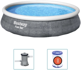 Bestway Fast Set Pool-Set mit Pumpe Aufblasbar 396x84 cm 3202552