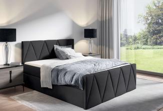 99rooms Ilsa Boxspringbett 120x200 cm Velours Jasmine Schwarz