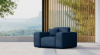 Gartensessel Sessel Loungsessel SUMMER wetterfester Stoff NXL Dunkelblau