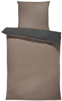 One Home Bettwäsche Doubleface, Mikrofaser, 2 teilig, taupe braun / anthrazit