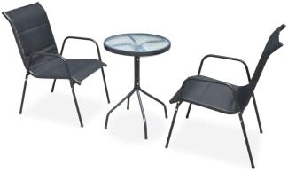 vidaXL 3-tlg. Bistro-Set Stahl Schwarz 43315