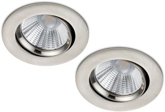 LED Einbaustrahler 2er Set rund schwenkbar dimmbar Nickel matt 5,5W Deckenlampe