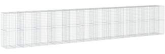 vidaXL Gabione mit Deckel 1150x100x200 cm Verzinktes Eisen 3295246