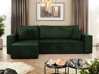 Ecksofa Kobaro Cord (Farbe: Poso 14)