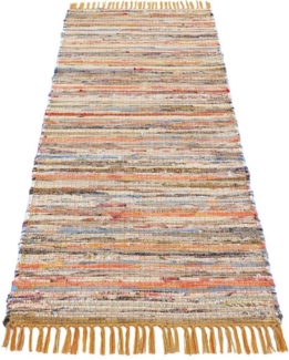 carpetfine Teppich Kelim Chindi, Wendeteppich, rechteckig, Höhe: 6 mm, handgewebt, Fleckerlteppich mit Fransen, auch vielen in Läufergrößen
