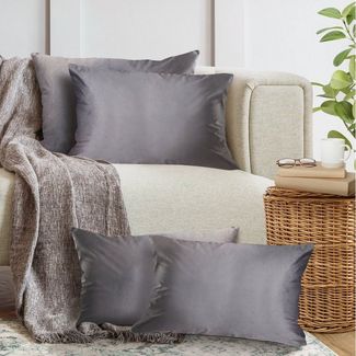 Cozyor Kissenbezug Samt Kissenhülle in diversen Größen & Farben, Sofakissen Bezug, (4 Stück), anthrazit Nebula, weiches Samtkissen 40x40 cm mit Reißverschluss