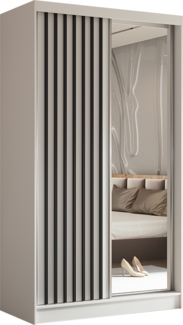 AX LIVING Modern Weiße Kleiderschrank mit Spiegel Cabinio 120cm breit