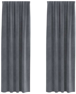 vidaXL Verdunkelungsvorhänge 2 pcs Hellgrau 140 x 225 cm Samt 4107290