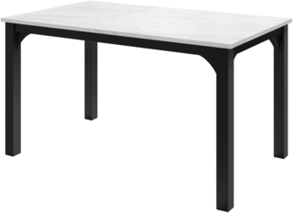 Esstisch Fagab 140 (Farbe: Schwarz / Bianco Marmor)