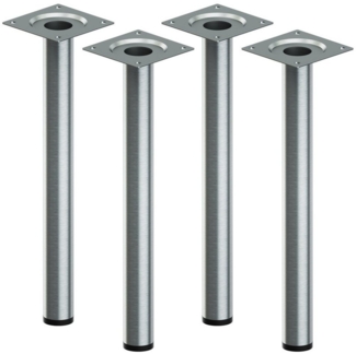 ib style Tischbein Tischbein Ø 30 mm 4er Set Edelstahloptik, Tischfüße - Möbelfüße
