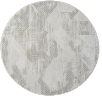 Teppich VIDA rund Creme-Grau 120 x 120 cm