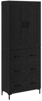 vidaXL Highboard 2 pcs Schwarz Eichen-Optik Holzwerkstoff 3416114