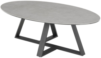 Couchtisch >ELBING< in grau, Glas-Keramik / Metall - 120 x 38 x 70 cm (BxHxT)