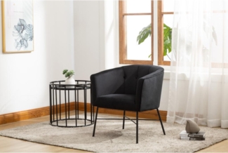 Vente-unique - Lounge-Sessel - Samt - Schwarz - FAKART