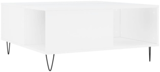 Couchtisch, Sofatisch Weiß 80 x 80 x 36,5 cm Holzwerkstoff