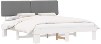 vidaXL Bettgestell mit gepolstertem Kopfteil Hellgrau 180 x 200 cm 3398083