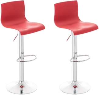 2er Set Barhocker Hoover Kunststoff chrom, rot