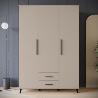 INOSIGN Kleiderschrank Lagos, Garderobe Schlafzimmerschrank Wäscheschrank Bestseller (in 2 Farben und 2 Breiten erhältlich) Moderner Drehtürenschrank, Breite 134 cm, 3 Türen, 2 Schubladen