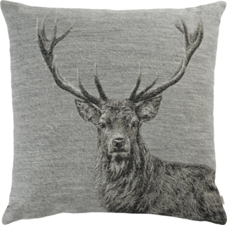 Annimuck Kissenhülle Sander * XL Kissenhülle Big Buck Hirsch 60x60 cm grey hellgrau, (1 Stück)