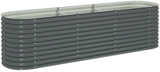 vidaXL Garten-Hochbeet 320x80x81 cm Verzinkter Stahl Grau 45522