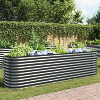 vidaXL Garten-Hochbeet 320x80x81 cm Verzinkter Stahl Grau 45522