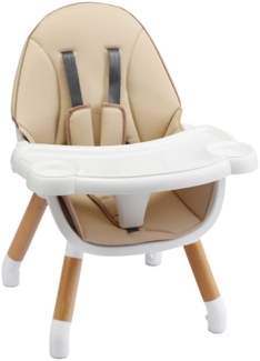 4-in-1 Babyhochstuhl mit Sicherheitsgurt & Abnehmbares Tablett Kindersitzgruppe Khaki