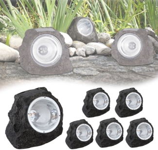 Solarlampe Garten Stein Optik 6er Set Deko Solarlampe Außen Leuchte Solar