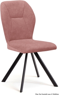 Esszimmerstuhl (6er-Set) Delta 51 x 92 x 60 Schwarz/Rosewood