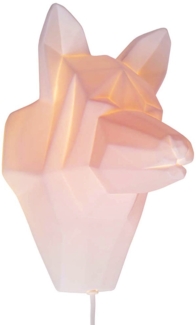 RGB LED Wandleuchte, Porzellan weiß, Hund, H 30 cm