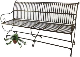 DanDiBo Gartenbank Metall Braun Wetterfest 3-Sitzer Finca 153 cm Bank Garten Sitzbank Eisen