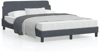 vidaXL Bettgestell "Dover" Dunkelgrau 120x200 cm Samt 373153