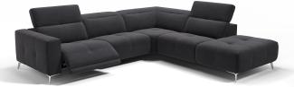 Sofanella Ecksofa MARBELLA Polsterecke Eckcouch Stoffsofa in Schwarz