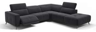 Sofanella Ecksofa MARBELLA Polsterecke Eckcouch Stoffsofa in Schwarz