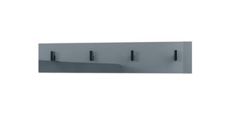 Vladon Garderobenpaneel Linea (Wandgarderobe, mit 4 Kleiderhaken), Grau Hochglanz (72 x 14,5 x 3,5 cm)