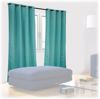 Relaxdays 8x Vorhang mit Muster, Polyester grün,245x135 cm