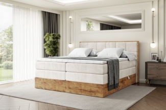 ALTDECOR Boxspringbett LOLLI7 KING (Multipocket-Matratze H4, H3 Matratze Bonellfederung, Topper, Kopfteil)