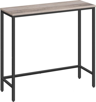 HOOBRO Schmaler Konsolentisch 75 cm Beistelltisch Flurtisch Greige-Schwarz