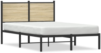 vidaXL Metallbett ohne Matratze Sonoma-Eiche 120x190 cm 4007713
