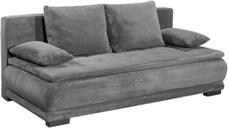 Schlafsofa >LOREEN LUX. 3DL< Liegefläche 162x207cm, ash - 208x93x108 (BxHxT)