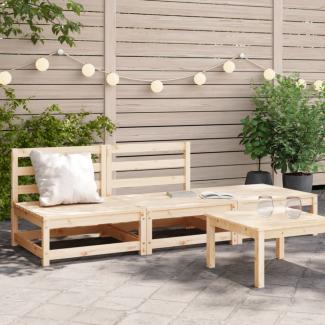 vidaXL Gartensofa ohne Armlehnen mit Fußhocker Massivholz Kiefer