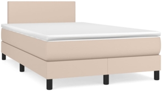 vidaXL Boxspringbett Matratze Cappuccino-Braun 120x200 cm Kunstleder, Härtegrad: H2 [3140998]