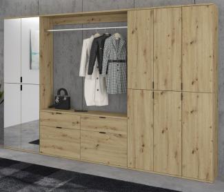 Garderobe mit Spiegel Line-Up in Eiche 273 x 193 cm