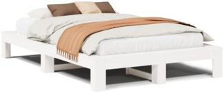 vidaXL Massivholzbett ohne Matratze Weiß 120x190 cm Kiefernholz 3308751