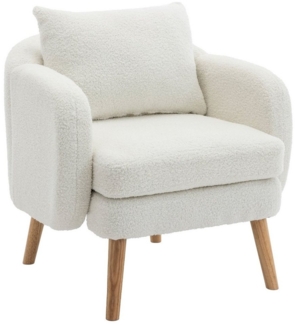 KLAM HOME Sessel Ohrensessel, Relaxsessel, Lehnsessel mit super dickes Kissen (Armlehnensessel TV-Sessel bis 150 kg Belastbar), Einzelsofa gepolsterter Ohrensessel mit Massivholz-Bein