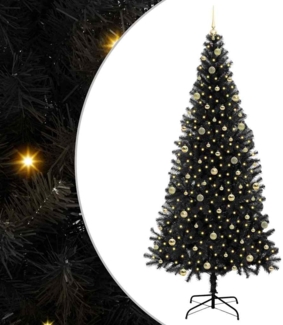 vidaXL Weihnachtsbaum mit 300 LEDs mit Ständer Schwarz 240 cm PVC 3396500