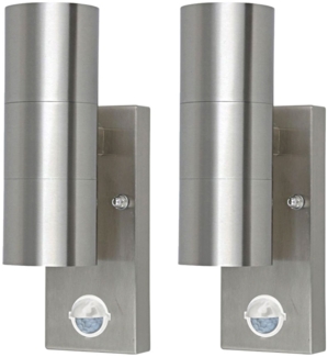 2er Set RGB LED Outdoor Wandleuchte mit Bewegungsmelder